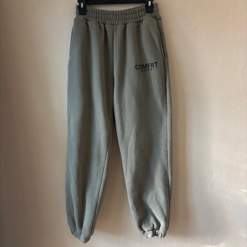 Comfrt Signature Fleece Jogger Sweatpants Sage Green Moss Unisex Size Small S